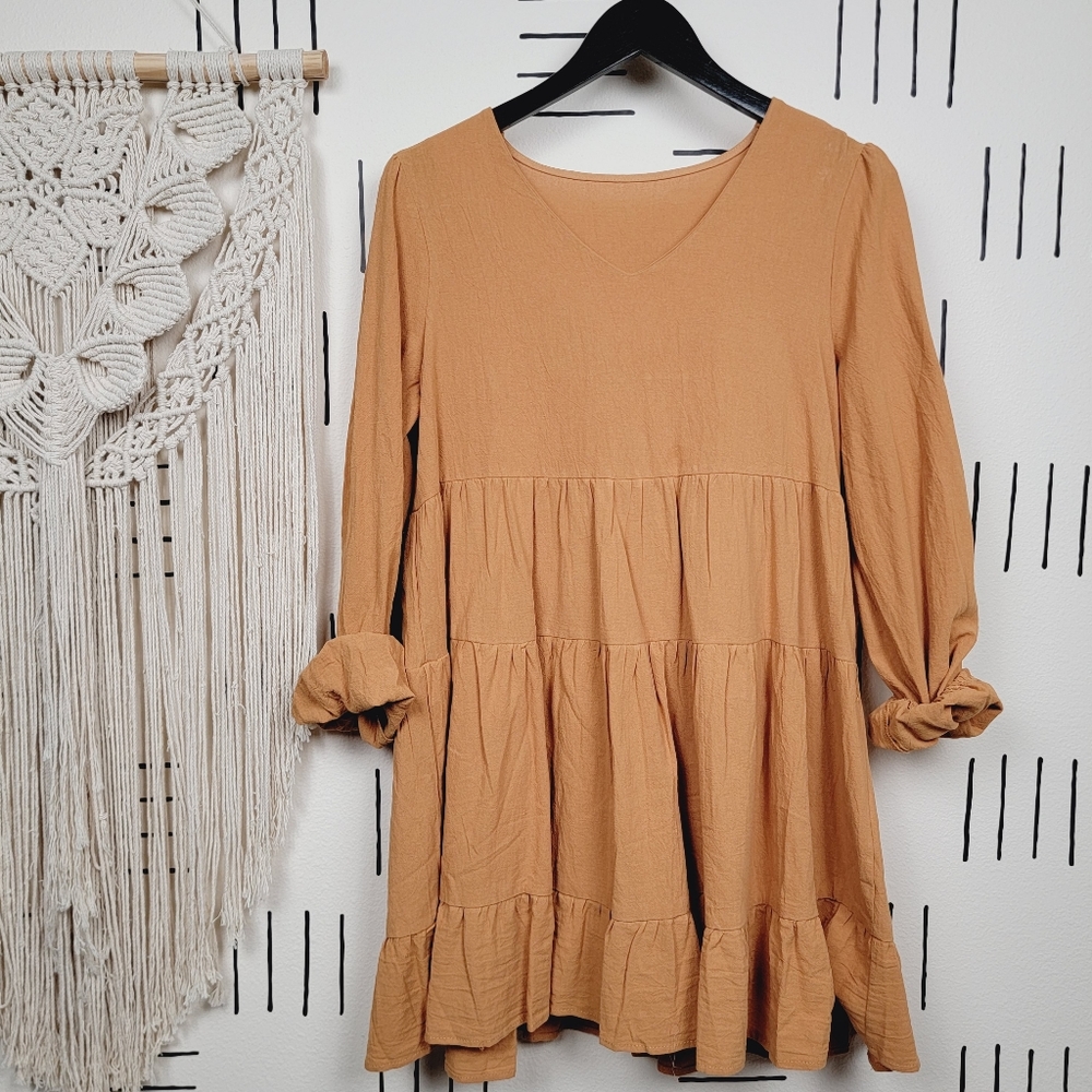 Vici Smock Latern Babydoll Long Sleeve Bohemian Dress - Picture 2 of 10